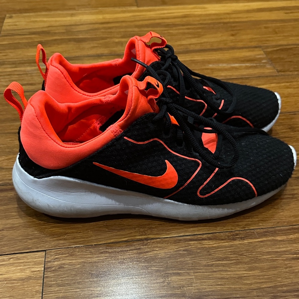 Nike Black and Bright Orange Sneakers